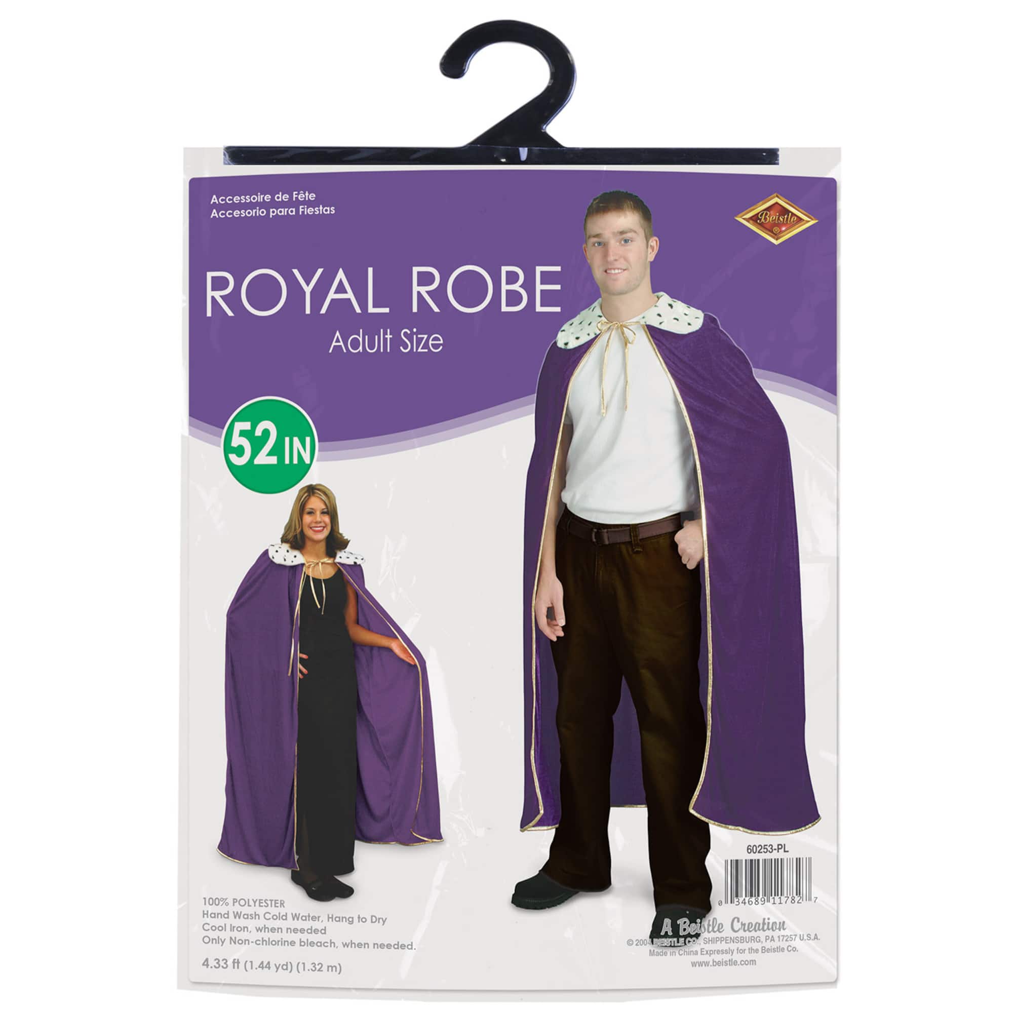 Beistle 52" Purple Adult King or Queen Robe